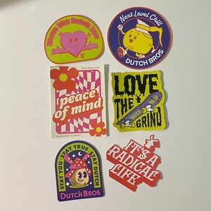 Pack of 6 Dutch Bros Stickers